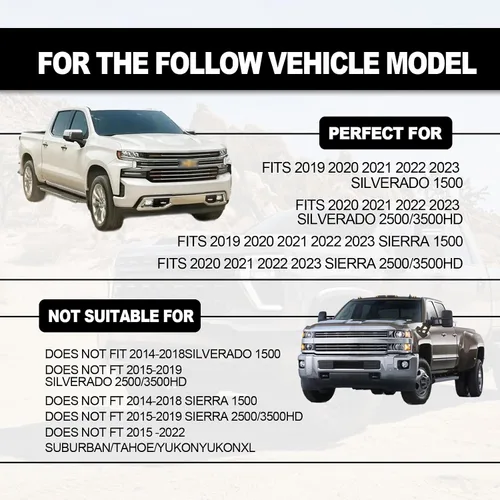 Vista 3 de 2 fundas de bolsillo para riel de cama compatibles con GMC Sierra 1500/Chevy Silverado 1500 2019-2023 2024 y Silverado/Sierra 2500/3500HD 2020-2024