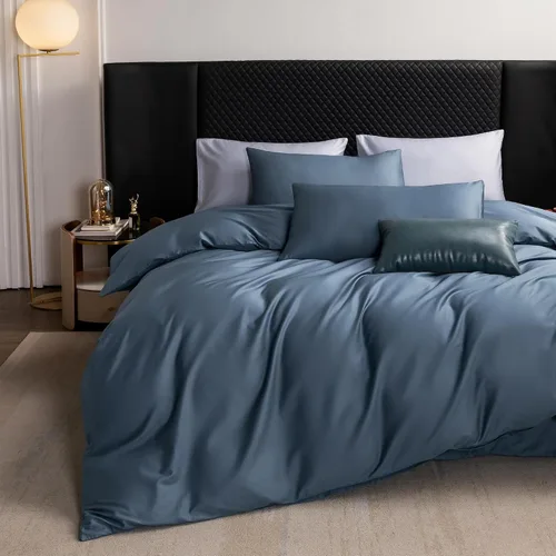Vista 14 de MooMee Juego de funda de edredón 100% algodón de fibra extra larga de 600 hilos, satén sedoso, suave, transpirable, duradero, ropa de cama