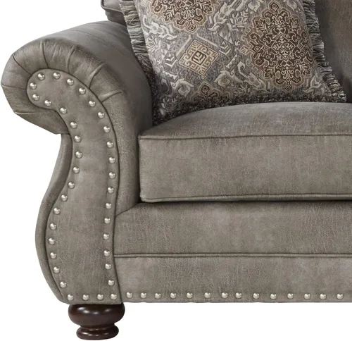Vista 7 de Roundhill Furniture Sofás Leinster, gris
