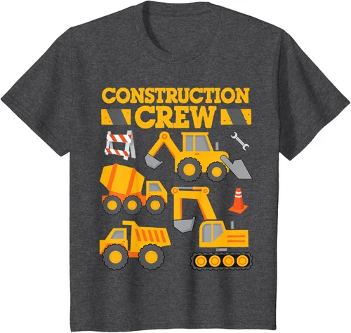 Vista 37 de Construction Crew Worker Excavator - Camiseta para niños y niñas Negro