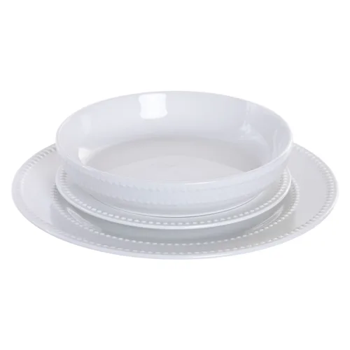 Vista 3 de Set de Vajilla Home ESPRIT Blanco Porcelana Glam 18 Piezas