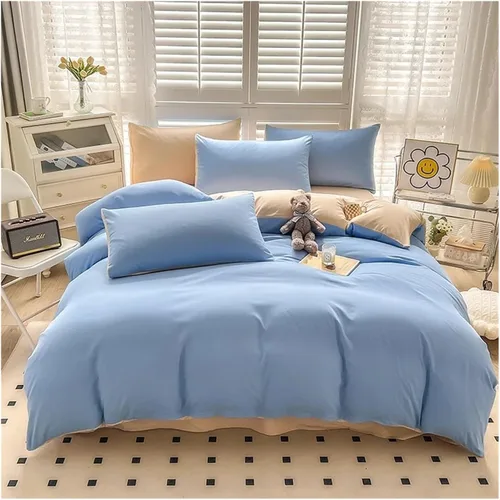 Vista 6 de Cama, Queen/L Negro Color Sólido Algodón Funda Nórdica Funda Nórdica