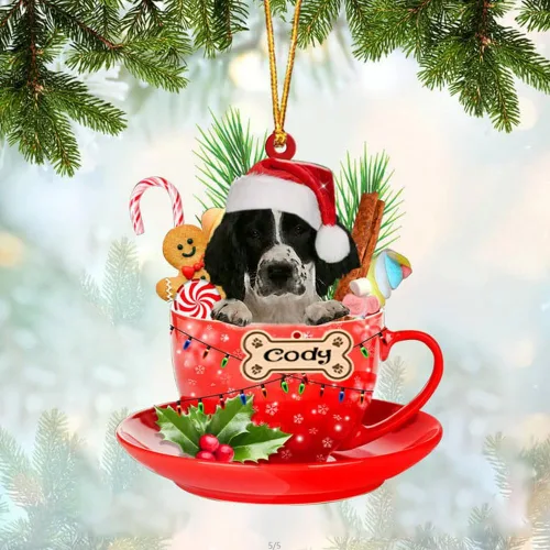 Vista 80 de NAZENTI Adorno personalizado de Alaskan Malamute en taza roja, adorno de Navidad personalizado para perros amantes de las mascotas, colgante