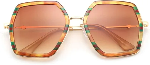 Vista 2 de FEISEDY Women Large Hexagon Inspired Sunglasses Fashion Irregular Design Style Geometric B2503