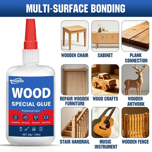 Vista 4 de WOUSEDO Wood Glue 30g, Fast Drying Strong Adhesive for Wood Repair