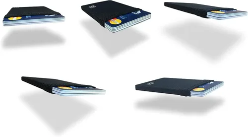 Vista 3 de Modern Carry Tarjetero elástico minimalista, cartera minimalista ultra fina para hombres y mujeres, tarjetero de crédito y tarjetas de visita