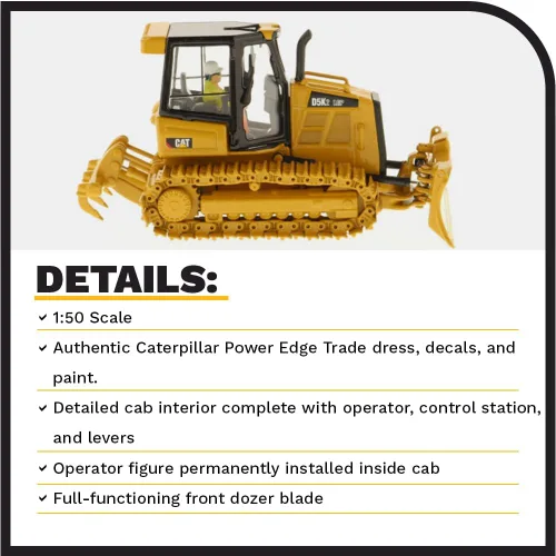 Vista 4 de Diecast Masters 1:50 Caterpillar D5K2 LGP Tractor tipo oruga - Serie High Line 85281