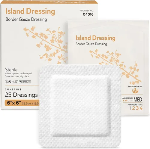 Vista 9 de Aderezo isla de gasa bordeada TenderGentle 2x2-50 Vendajes de gasa para protección de heridas - Bueno para hospitales, instalaciones médicas, kits
