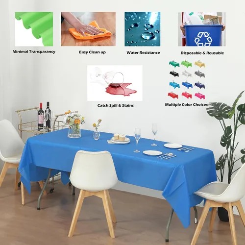 Vista 40 de Evershine - Mantel de plástico resistente (reutilizable, 12 unidades)
