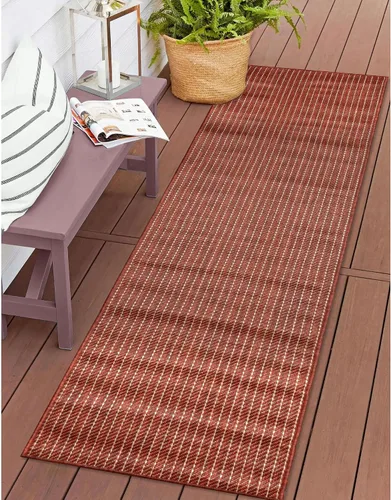 Vista 19 de Liora Manne Carmel - Alfombra tejida de perfil bajo de fácil cuidado para interiores y exteriores, color aguamarina, 6 pies 6 pulgadas x 9 pies 4