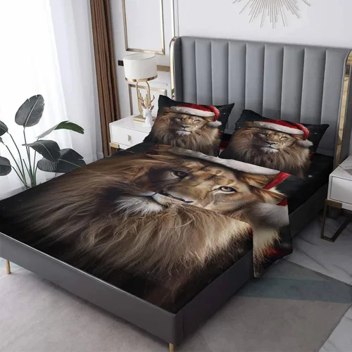 Vista 9 de Sábanas de árbol de Navidad tamaño individual, sábanas de cama negras y doradas, microfibra suave, bolsillo profundo, sábanas y fundas de almohada