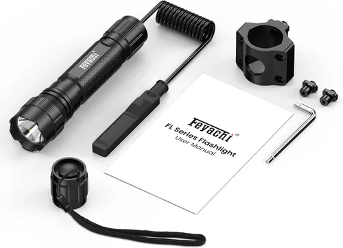 Vista 8 de Feyachi FL22 linterna táctica de 1200 lúmenes con luz led M Lock montaje con riel Ar linterna con interruptor de presión