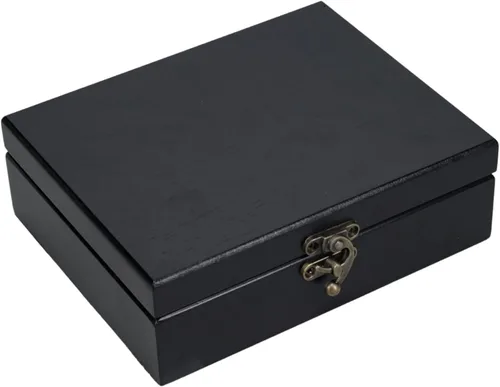 Vista 8 de WE Games Old World Wooden Keepsake Box Teñido en negro