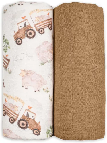 Vista 17 de Gllquen Baby Mantas Envolventes de Muselina Paquete de 4 Mantas Receptoras Transpirables (35" x 40") Mantas Suaves para Bebés para Niñas y Niños
