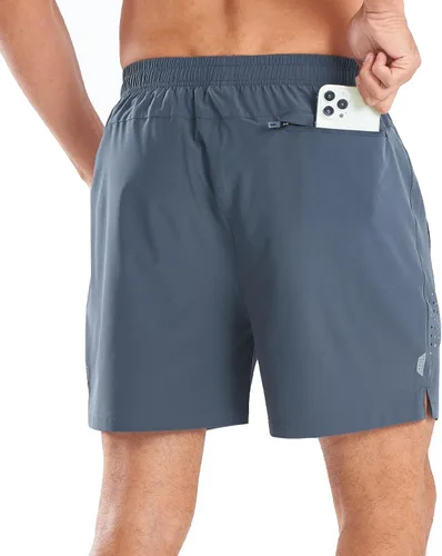 Vista 3 de NORTHYARD Pantalones cortos de gimnasio para correr con entrepierna de 5 pulgadas para hombre, pantalones cortos deportivos de secado rápido