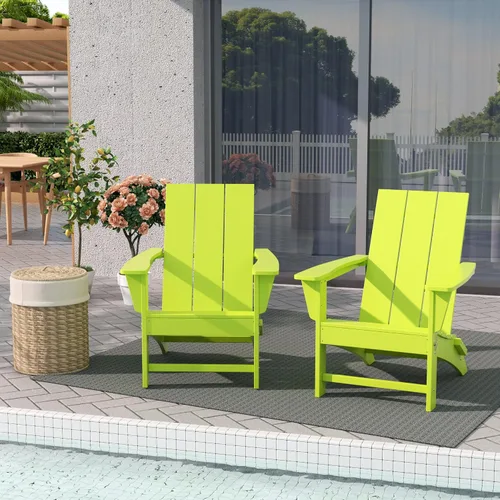 Vista 33 de WestinTrends Ashore Modern - Silla plegable Adirondack para exteriores (juego de 2), color negro