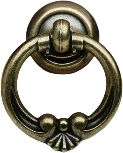 Vista 2 de Tiradores de mariposa vintage de bronce antiguo para cajón de un solo agujero, accesorios de gabinete de aleación de zinc para cocina, baño