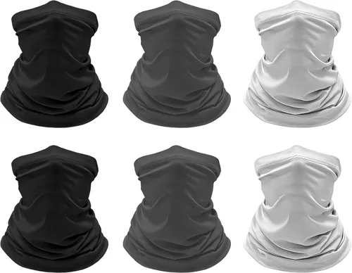 Vista 11 de Paquete de 6 polainas refrescantes para el cuello, máscara facial para verano, transpirable, antipolvo, UV, bufanda para hombres y mujeres, pesca
