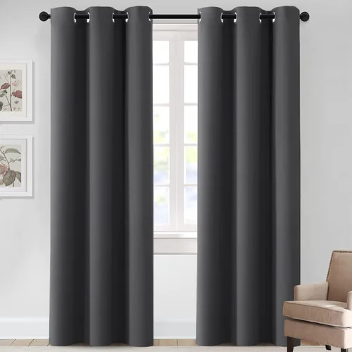 Vista 20 de MeilleMaison Cortinas opacas para dormitorio, con aislamiento térmico, oscurecimiento de habitación, cortinas insonorizadas para ventana, cortinas