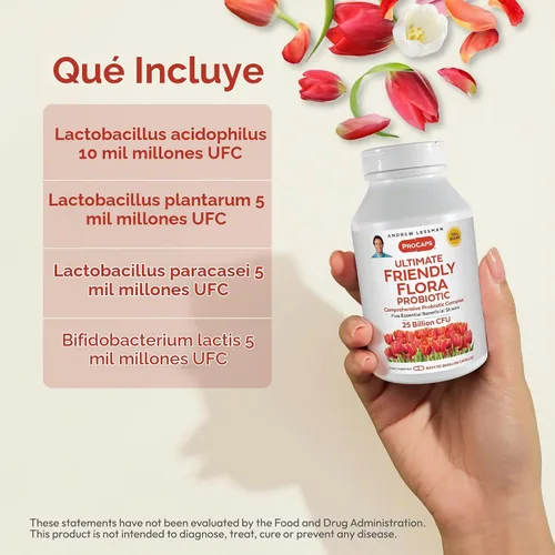 Vista 3 de Andrew Lessman ProCaps Probiotic 25 mil millones de CFU 30 cápsulas para mujeres y hombres