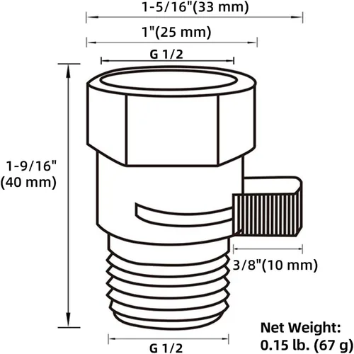 Vista 9 de Aomasi - Válvula de ducha, construcción de latón, restrictor de flujo de agua, manguera de ducha de mano universal, interruptor rociador de bidé