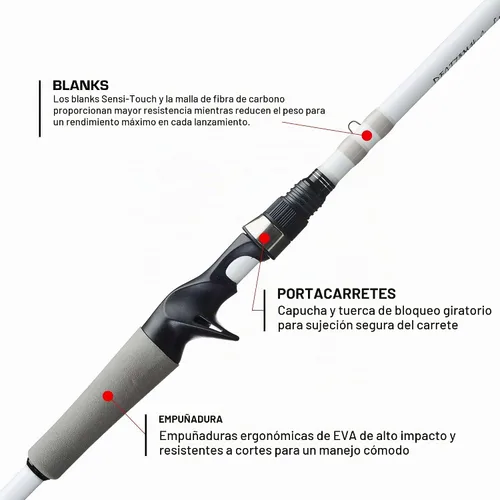 Vista 3 de Duckett Fishing Cañas de pescar Ghost II Spinning & Casting, ligeras, duraderas y ultra sensibles