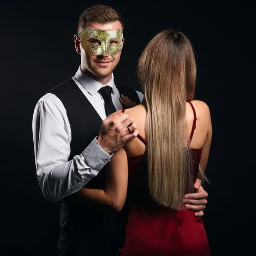 Vista 3 de Máscara de máscara de media cara fantasma de la ópera para hombres y mujeres