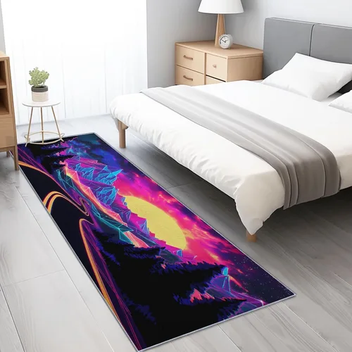 Vista 15 de Runners Rug for Hallways 2'x5' Non Slip Indoor Outdoor Runner Rug for Entryway, Retro Geometric Lines Printed Faux Wool Floor Washable Carpet Runner