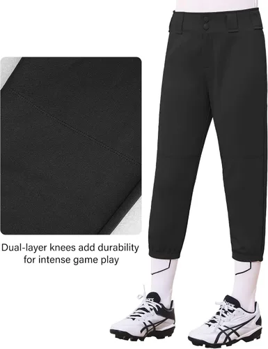 Vista 5 de Pantalón de béisbol para niñas Stelle, pantalones de softball para niñas, pantalones de béisbol para niños, pantalones de fastpitch con bolsillos