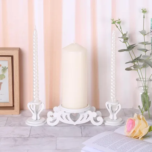 Vista 4 de Unity Candelabro – Juego de velas Unity para ceremonia de boda – Portavelas cónicos de pilar para decoración de centros de mesa de bodas, despedida