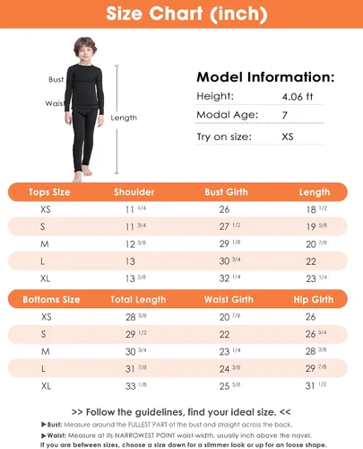 Vista 7 de MANCYFIT Ropa interior térmica para niños conjunto de pantalones largos con forro polar para niños capa base ultra suave