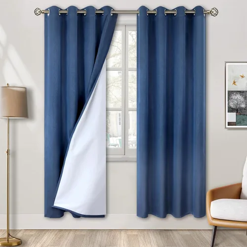 Vista 47 de BGment - Cortinas blackout blancas para dormitorio de 84 pulgadas de largo, juego de 2 paneles, cortinas para dormitorio con aislamiento térmico