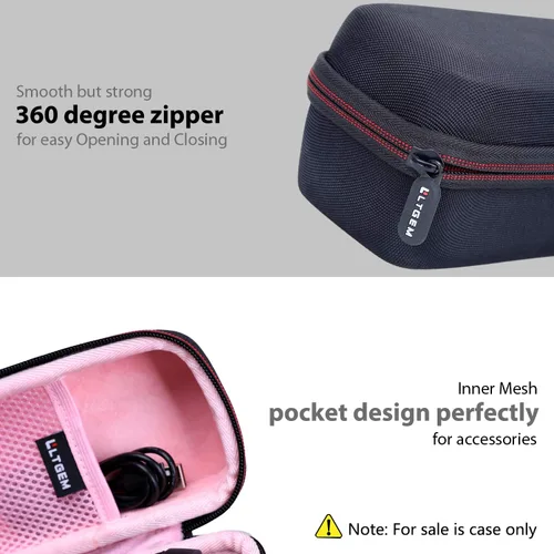 Vista 4 de LTGEM - Funda compatible con JBL Flip 7/5/6/Grip Altavoz Bluetooth portátil impermeable, bolsa de almacenamiento de viaje para oficina, color negro