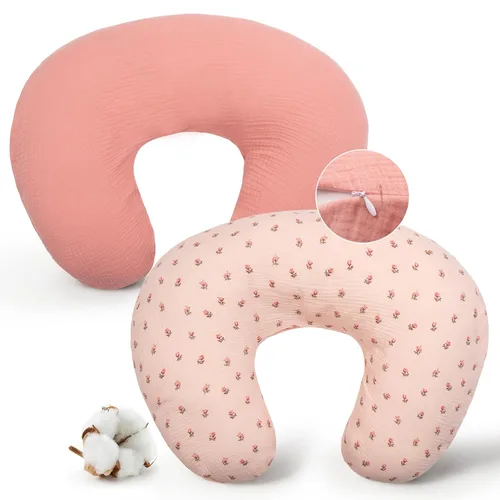 Vista 10 de FUNUPUP Funda de almohada de lactancia de muselina compatible con almohada de lactancia Boppy, fundas suaves de lactancia para bebés para almohadas