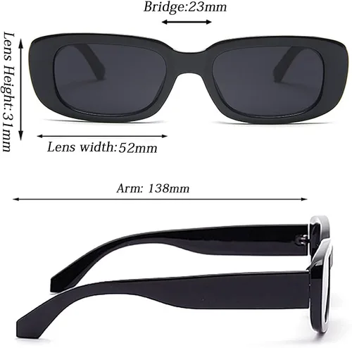 Vista 7 de Tskestvy Gafas de sol rectangulares para mujer, gafas de sol retro de los años 90, modernas, Y2K, estéticas, vintage, cuadradas