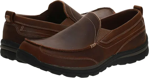 Vista 12 de Skechers Mocasines Superior Gains para hombre, Marrón oscuro