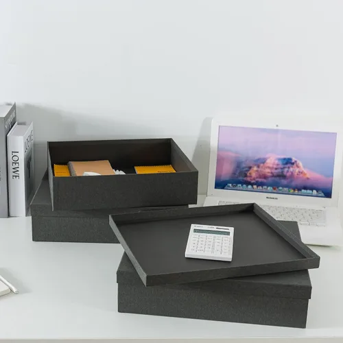 Vista 5 de Soul & Lane Cajas de almacenamiento decorativas con tapas, juego de cajas de almacenamiento de papel para recuerdos y fotos, cajas decorativas