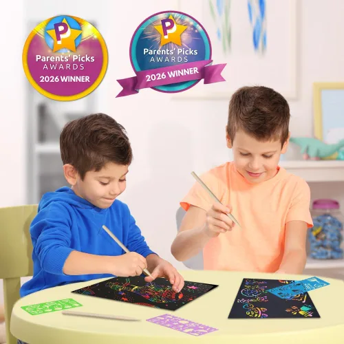 Vista 2 de FUNNYB&G Kit de 100 piezas de arte de papel para rascar arco iris