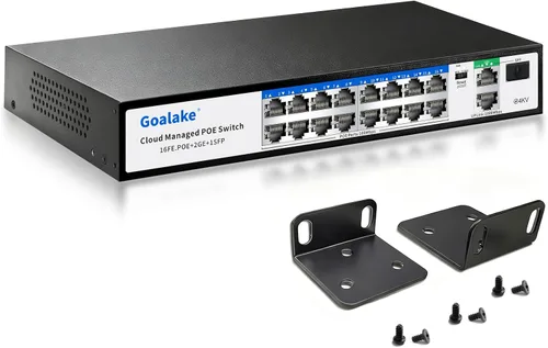 Vista 11 de Conmutador Poe, conmutador Gigabit PoE de 5 puertos (conmutador Gigabit de 4 puertos + 1 gigabit uplink+ 1 ranura SFP) Conmutador Gigabit Ethernet