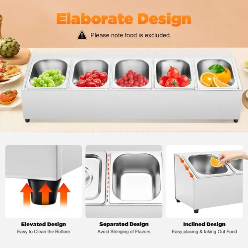 Vista 4 de Estante para especias, estante de especias de 1 hilera, estante organizador de condimentos inclinado con 5 sartenes para ingredientes de salsa