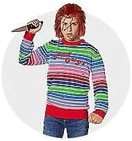 Vista 3 de Spirit Halloween Chucky - Kit de disfraz de chicos buenos para niños, con licencia oficial, terror, kit de disfraces de Chucky