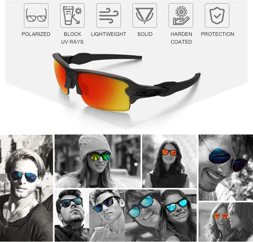 Vista 4 de Lentes de repuesto polarizadas y kits de goma compatibles con Oakley Flak Jacket XLJ Sunglass