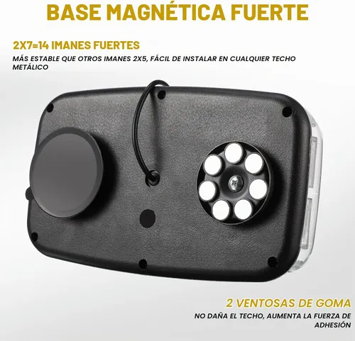 Vista 4 de Leelosp Paquete de 3 mini barras de luz estroboscópica para techo, 48 luces LED estroboscópicas de advertencia de base magnética, luz intermitente