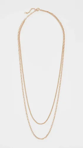 Vista 2 de Collar de cadena doble de oro de 14 quilates para mujer
