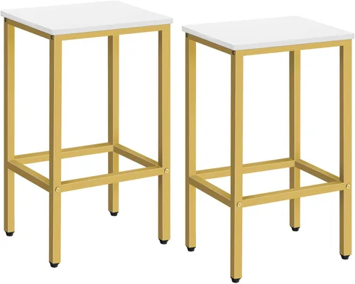 Vista 13 de MAHANCRIS Taburetes de bar, juego de 2 sillas de bar con reposapiés, taburetes de comedor de 2 piezas, 25.8 pulgadas de altura, taburetes de bar