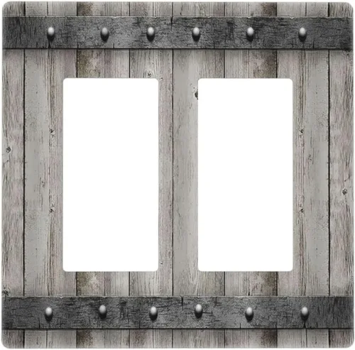 Vista 75 de Mid Century Morden Boho - Placa de pared para interruptor de luz dúplex de 1 banda, placa frontal decorativa eléctrica para receptáculo para baño