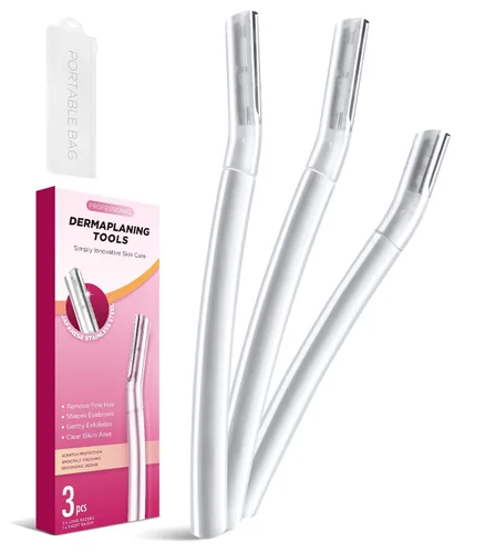 Vista 7 de SINAHET Herramienta de Dermaplaning (12 unidades), Maquinillas de Afeitar Faciales Profesionales para Mujer, Eliminación de Vello Facial y de Cejas
