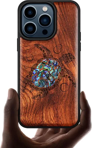 Vista 12 de Carveit Funda magnética de madera para iPhone 15 Pro, compatible con cargadores inalámbricos MagSafe, funda a prueba de golpes, carcasa hecha a mano