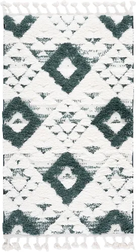 Vista 51 de SAFAVIEH Alfombra marroquí con borlas, 2 x 3 pies, marfil y marrón, no desprende pelusa y fácil de limpiar, textura alta y baja, ideal
