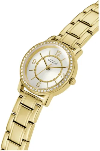 Vista 6 de GUESS Reloj para mujer de 1102in correa de tono dorado esfera blanca Tono dorado